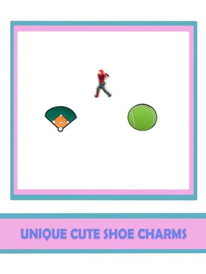 10/20/30 قطعة عشوائية مشكلة من سلسلة ألعاب رياضية لتزيين الأحذية، تراكيب جودة عالية، إكسسوارات شعبية لتعليقات الأحذية والأحذية المائية والشباشب، ديكورات أحذية بي في سي ، إكسسوارات للحقائب الشاطئية هدية رائعة للمراهقين والرجال والنساء والبالغين.