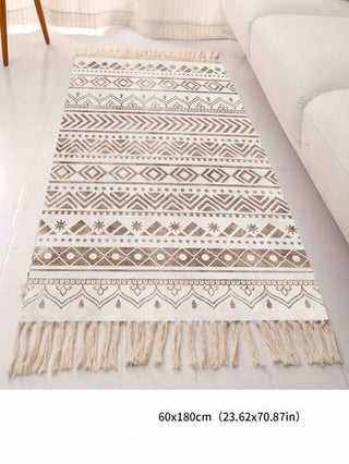 بساط ديكوري منطقة ذو نمط هندسي عتيق مزخرف بالشراريب