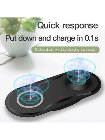وسادة شحن لاسلكي مزدوج متوافق مع هواتف سامسونج S24 S23 Ultra Plus S22 S21 S20 Note 20 10 Z Flip 6/5/4/3 Z Fold 2، شاحن لاسلكي سريع متوافق مع ساعة سامسونج جالاكسي الترا/7/6/5/5 برو/4/3، سماعات جالاكسي بادز 3/3 برو/2/2 برو، مناسب للمكتب والسكن والمنزل