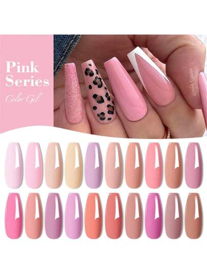 طقم 7 قطع/مجموعة من لك الجل أحمر فوشي بني أرجواني 7.3 مل ، لمع لامع شبه دائم فن الأظافر جل لون أظافر شبه دائم أساس وتغطية علوية لحرف الجل ، مواد لوازم الأظافر