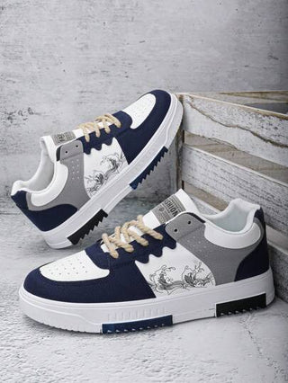 أحذية تزلج رجالي على الطراز الكوري الجديد، أحذية شيل صيفية ذات قاع مسطح وقابلة للانزلاق، هدية متنوعة لعيد الميلاد وعيد الحب والأعياد (شعار عشوائي على حذاء القاعدة)