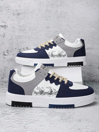 أحذية تزلج رجالي على الطراز الكوري الجديد، أحذية شيل صيفية ذات قاع مسطح وقابلة للانزلاق، هدية متنوعة لعيد الميلاد وعيد الحب والأعياد (شعار عشوائي على حذاء القاعدة)