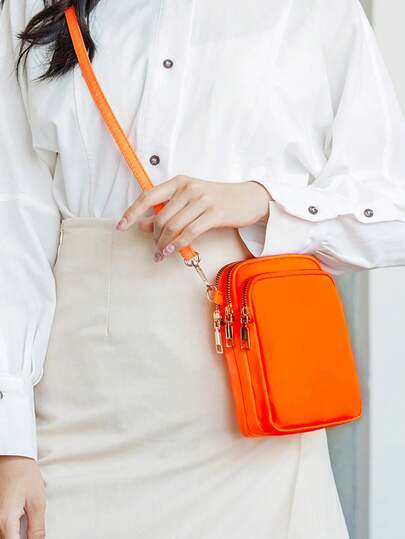 أحذية أوكسفورد حريمي حقيبة كتف مربعة صغيرة من القماش الأكسفورد ذات لون أحادي بسيطة ومريحة واستخدامات متعددة، مناسبة للنساء في المناسبات العادية واليومية