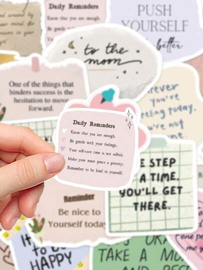 50 قطعة ملصقات بالكتابة الإنجليزية للخردة والبقايا لتزيين أجهزة الكمبيوتر المحمول والأغطية الهواتف الخلوية