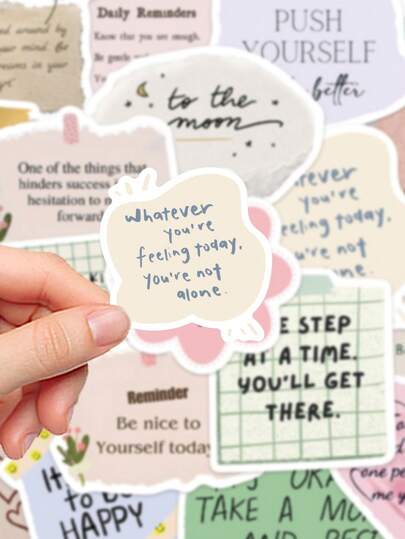 50 قطعة ملصقات بالكتابة الإنجليزية للخردة والبقايا لتزيين أجهزة الكمبيوتر المحمول والأغطية الهواتف الخلوية