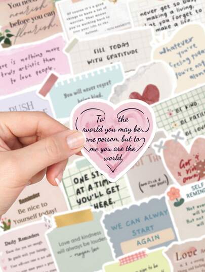 50 قطعة ملصقات عبارات إنجليزية ملهمة مجزأة ذات تصميم جمالي ملون شبيه بالكتابات الجدارية للأطفال، للماء، للأكواب، الحقائب، كتب التصميم، القرطاسية، الهواتف، الثلاجات، أدوات الزخرفة DIY