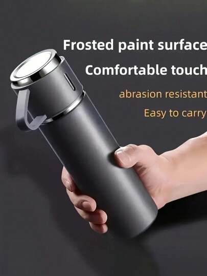 SOKANY طقم إبريق رئيسي 500مل وإبريقين صغيرين مطابقين، مصنوع من الفولاذ المقاوم للصدأ ومعزول للحرارة، محكم الإغلاق، مناسب للمشروبات الساخنة والباردة، مثالي للسفر والأعمال والمدرسة، يمكن استخدامه كزجاجة مياه، معدات الهواء الطلق، زجاجة رياضية، لوازم...