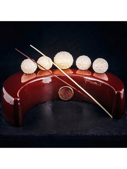 قالب كيك جزئي مصنوع من السيليكون بشكل القمر، قالب كيك لفطيرة المهد القمري، قالب خبز بيتزا، أداة خبز للمطبخ، مناسب للأعياد والفلانتين وعيد الربيع والميلاد والزفاف واحتفالات العيد