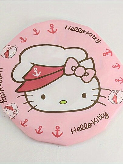 Sanrio غطاء دش مقاوم للماء بطبعة كيتي للنساء، غطاء دش ناعم وملائم جدًا مع حافة، مناسب لاستخدام المطبخ وعناية الشعر ومقاوم للأبخرة، قطعة واحدة لديكور حمام المنزل في الصيف