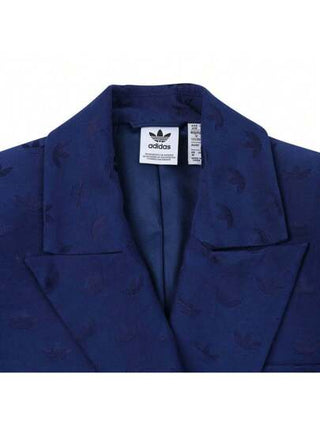 Adidas Originals جاكيت بليزر نسائي مزين بجاكارد لعام 2024، ملبس خارجي منسوج بدون كابوت IX0935