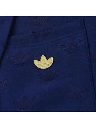 Adidas Originals جاكيت بليزر نسائي مزين بجاكارد لعام 2024، ملبس خارجي منسوج بدون كابوت IX0935
