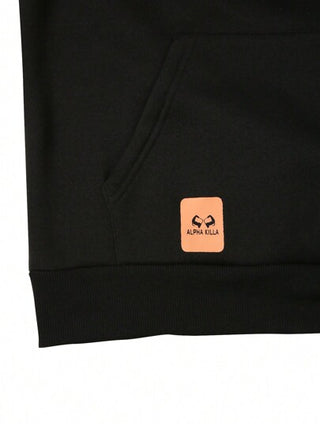 Manfinity Homme بدلة رجالية خريفية بسحاب أمامي وكابوشون هوديبفتحة رقبة طويلة الأكمام، هودي أسود بأكمام طويلة، هدية للأصدقاء والزوج والحبيب