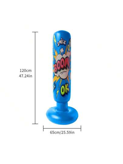 قطعة واحدة من رمل القفز المنتفخ للعائلة بطول 120 سم، رمل قفز رأسي منتفخ للتدريب اللياقة البدنية بالمنزل