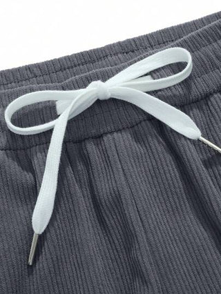 بنطلونين مريحين على الساق مستقيمين عادية، بنطلونات طويلة صيفية فضفاضة متعددة الاستخدامات للرجل