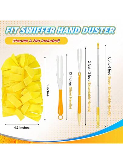 5 قطع من قطع غيار الممسحة متوافقة مع مقبض الممسحة الممتد - قطع غيار ممسحة إعادة الاستخدام ثقيلة الاستخدام 360 درجة متوافقة مع مقبض الممسحة والمقبض الممتد الفائق (لا يتم تضمين المقبض)