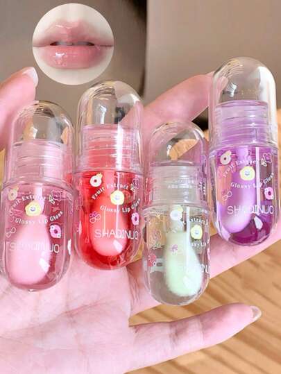 SHAQINUO زيت الشفاه المرطب ، زيت الشفاه بنكهات فاكهة لشفاه جافة ، مرطب وذو لمعان ، أداة مثالية للمكياج للشفاه للنساء هدية عطلة مثالية ، لامع الشفاه للنساء ولامع الشفاه للفتيات