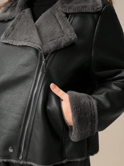 Anewsta جاكيت كاجوال بسحّاب أمامي وأكمام طويلة مقاسات كبيرة، للاستخدام اليومي