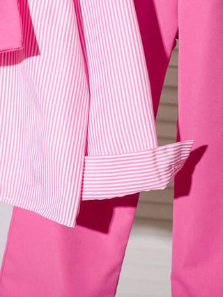 تيشيرتات بناتي Genkimix Kids طقم ملابس عادي لفتيات مراهقات من قطعتين - قميص أكمام طويلة مخطط بأزرار وبنطلون ، خريف