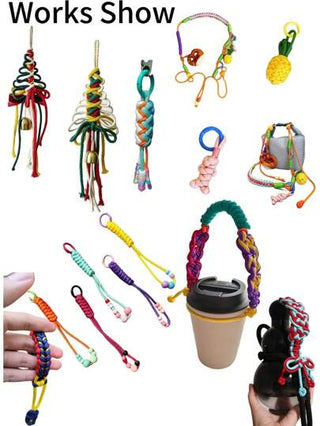 24 قطعة حبل باراكورد 7 خيوط للتصنيع اليدوي DIY، مناسب لنسج أشجار ، نسج سلاسل المفاتيح، نسج أساور، حبال غسيل