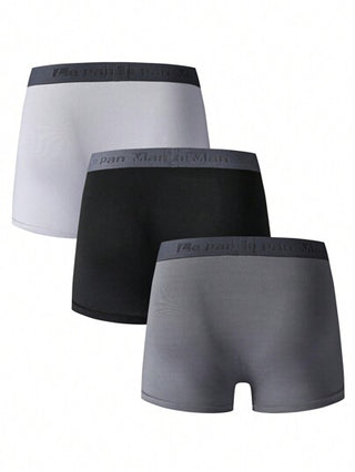 Manfinity Underwear&Sleepwear Basics 3 حزمة سروال داخلي للرجال مع خصر بتباين البنية السيطة