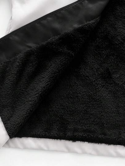 SHEIN جاكيت رياضية خارجية محاطة بالألوان الداكنة مبطنة بالحرارية سميكة الحجم لفئة الأولاد والمراهقين، للأعياد، الصيف، السفر