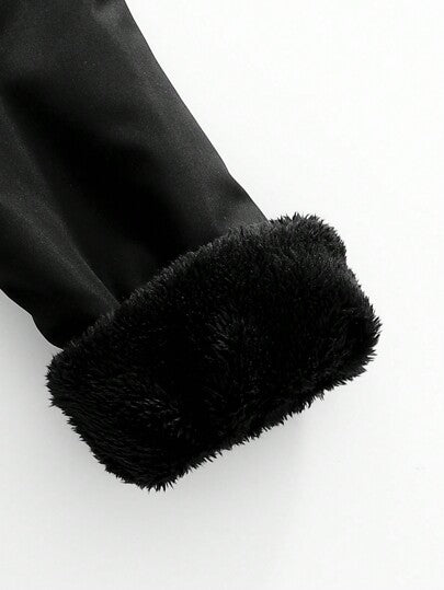 SHEIN جاكيت رياضية خارجية محاطة بالألوان الداكنة مبطنة بالحرارية سميكة الحجم لفئة الأولاد والمراهقين، للأعياد، الصيف، السفر