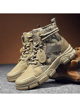 بوت رجالية، بوت عالية الرقبة لفصلي الخريف والشتاء، بوت عمل بطراز إنجليزي، بوت صحراوية أمريكية عتيقة للدراجات النارية والخارجية، بوت عسكرية رفيعة، الرجاء طلب مقاس أكبر بمقدار مقاس واحد