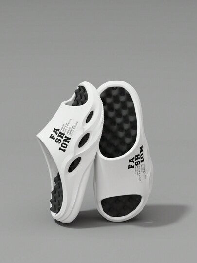 شبشب أنيق أحادي اللون مفتوح للأصابع، مزود بخرز للتدليك، قاعدة EVA مريحة مضادة للانزلاق وقوية، مناسب للأنشطة الداخلية والخارجية