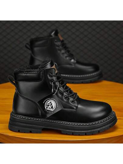 بوت رجالية شتوية جديدة لعام 2024، بوت ثلج عصرية بطانة حرارية مُقلَّدة، بوت كاجوال خارجية عصرية متعددة الاستخدامات للرجال، ملاحظة: هذا البند صغير الحجم، يرجى طلب مقاس أكبر بمقدار مقاس واحد