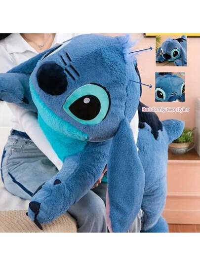 Disney كوشن بمسند من القطن لعبة الستيتش 45 سم/ 60 سم/ 80 سم دمية ستيتش من القطن المحشو ناعمة، وسادة كرتونية جذابة، هدية عيد ميلاد/عطلة، ديكور المنزل، ديكور المركبة