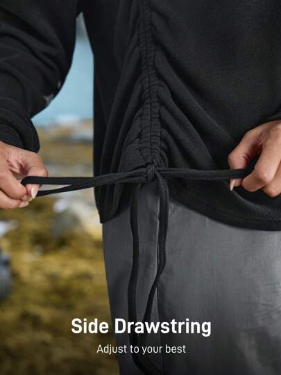 In My Nature هوديي نسائي طويل الأكمام رقبة دائرية طباعة حرف، مع سحاب أمامي وذيل للخارج للاستخدام في الهواء الطلق