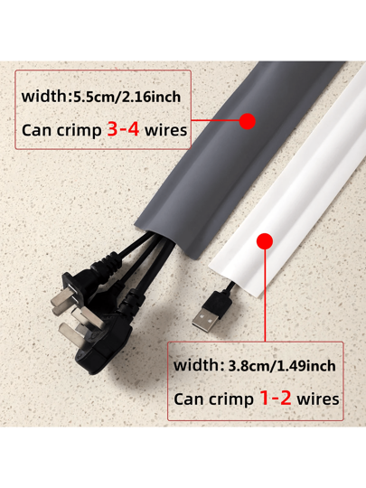 لفة واحدة غطاء سلك الأرضية اللاصق 5.5سم * 300سم - حماية قناة توزيع الأسلاك الكهربائية - كم الكبل للمنزل أو المكتب الآمن والمرتب