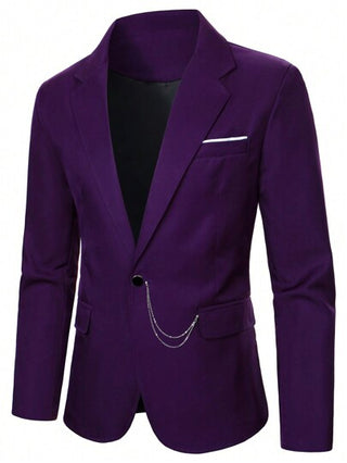 Manfinity Mode طقم بدلة رجالي مكون من قميص بأكمام طويلة وأزرار أمامية بلون سادة وبنطلون طويل