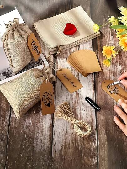 21 قطعة/10 مجموعة حقائب هدايا كتان فاخرة كبيرة مع خيط سحاب وبطاقات - حقائب كتان معاد استخدامها 4 في 6 بوصة لهدايا عيد الحب ، تذكارات الزفاف ، أكياس مجوهرات الحفلات ، أعمال فنية DIY لعيد الأم ، هدايا ، حفلة الاستحمام للعروس