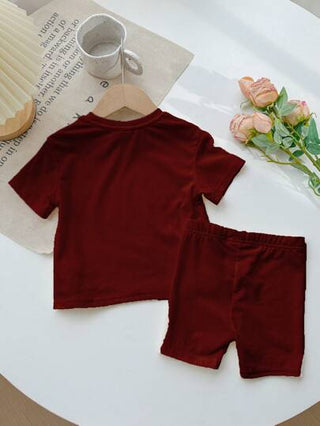SHEIN طقم قميص وشورت كاجوال وبسيط للبنات الرضع، مناسب للصيف