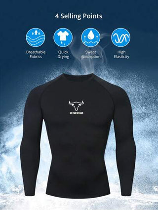 Manfinity Sport Corelite تي شيرت رياضي نصف كم بطبعة رأس الثور والأحرف للرجال