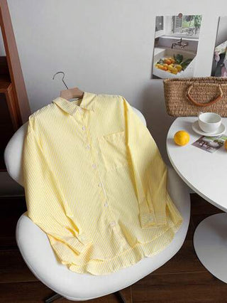 Comfortcana قميص نسائي طويل الأكمام مطبوع بشريط، قمصان طويلة الأكمام بسيطة للاستخدام اليومي