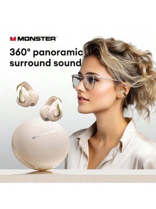 Monster Monster Airmars XKT30 OWS سماعة لاسلكية تعمل بالبلوتوث V5.4 سماعة أذن مزودة بمشبك مزدوج الوضع سماعات تحسين الجهير الصوت المحيطي سماعات الأذن التعبئة والتغليف الصينية