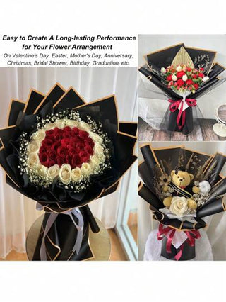 40 قطعة ورق لف الزهور، علامة فنوم بنه الكورية، ورق تغليف باقة الزهور، لوازم الزهور الزخرفية لأعمال الحرف اليدوية هدايا التغليف،23 * 23 بوصة، ورق تغليف، ورق مناسبة، لوازم الباقات، ورق مناسبة للأكياس والتعبئة الصورتية، متعددة الألوان، للعيد، عيد الأم، التخر