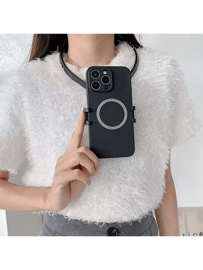 قطعة واحدة حامل هاتف محمول للرقبة من وجهة النظر الأولى - طقم كاميرا عالمي- مشبك لتثبيت الهاتف لكاميرات GoPro و الهواتف الذكية وKاميرا Osmo Action - ملحقات كاميرا رياضية متينة للمغامرات و الصيد والدراجات