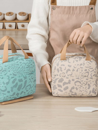 حقيبة غداء معزولة سميكة ذات نقشات حبر متعددة الألوان، حقيبة غداء أنيقة وبسيطة للسفر والنزهات والمكتب والمدرسة والشاطئ، يمكن استخدامها لحفظ علب الغداء والأطعمة وحقائب غسيل الأدوات الشخصية والمكياج ومتطلبات العطلات والمدرسة والكلية والرحلات لكل النساء
