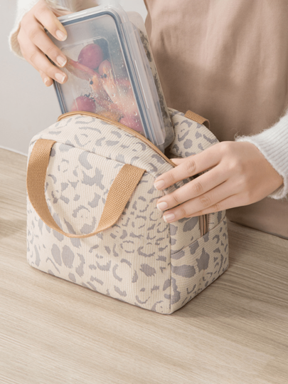 حقيبة غداء معزولة سميكة ذات نقشات حبر متعددة الألوان، حقيبة غداء أنيقة وبسيطة للسفر والنزهات والمكتب والمدرسة والشاطئ، يمكن استخدامها لحفظ علب الغداء والأطعمة وحقائب غسيل الأدوات الشخصية والمكياج ومتطلبات العطلات والمدرسة والكلية والرحلات لكل النساء