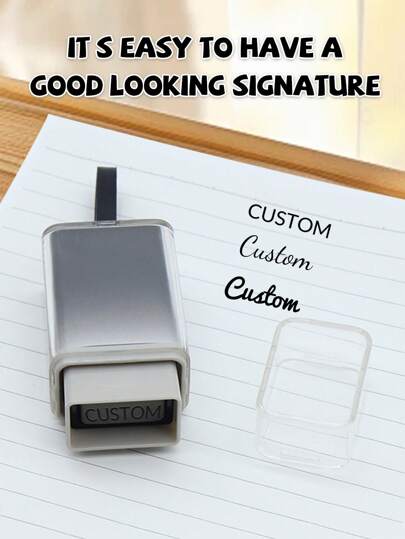 قطعة واحدة من الأختام المحفورة مع نص مخصص لون أبيض مستحسس للضوء, بتصميم بسيط, ختم شخصي لإظهار أسلوب مميّز, مناسب للدراسة والمكتب والحياة اليومية, العودة إلى المدرسة, العودة إلى المدرسة, لوازم مدرسية