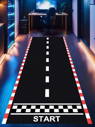 1 قطعة بعرض 60 * 250 سم سجادة سباق متعددة الاستخدامات من البوليستر ,علم الشطرنج الأسود والأبيض, سجادة بموضوع السباق لحفلات المناسبات, ديكور لحفلة سباق السيارات, هدايا عيد الميلاد, ديكورات منزلية, سجادة طويلة لممرات المعيشة والحمام