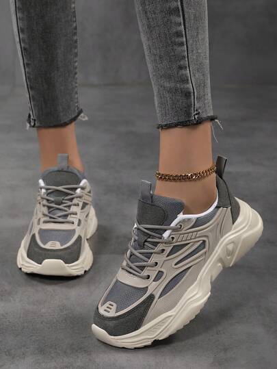 بوت رياضية شيك للنساء ذات وجه عريض ، بوت رياضية بوت نسائي جلد متعدد الألوان مربوطة بأربطة ، بوت رياضية خفيفة متنفسة للنساء ، بوت رياضية للنساء للرياضة في الهواء الطلق ، بوت ركض مريحة وكاجول للنساء