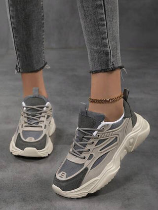 بوت رياضية شيك للنساء ذات وجه عريض ، بوت رياضية بوت نسائي جلد متعدد الألوان مربوطة بأربطة ، بوت رياضية خفيفة متنفسة للنساء ، بوت رياضية للنساء للرياضة في الهواء الطلق ، بوت ركض مريحة وكاجول للنساء