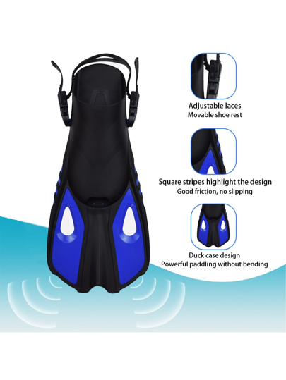 JoyMaySun طقم الشامة والزعنفة والأنبوب للكبار، قناع أنبوب تنفس بمنظر بانوراما، قناع أنبوب تنفس قابل للتعديل، زعنفة غوص جافة وحقيبة سفر