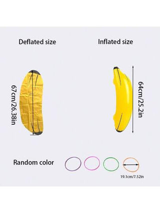 1 طقم من الموزات القابلة للنفخ + 4 قطع أقراص ألوان متنوعة للرمي، ديكور وألعاب لحفلات الهاواي، حفلات الخطبة واللعب الجماعي، ألعاب حفلات العزوبية، ألعاب حفلات الصيف