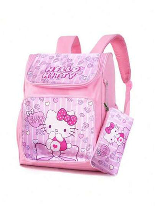 Sanrio حقيبة مدرسية مع حافظة أقلام، حقيبة ظهر مدرسية مضادة للماء، حقيبة كتب كرتونية جميلة، لوازم مدرسية كاواييي، هدايا عيد ميلاد وعيد الميلاد