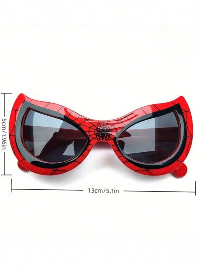 Marvel نظارات بلاستيكية مستوحاة من سبايدرمان، بتصميم شبكة باللون الأحمر والأزرق، إطار من السيليكون مريح، هدايا حفلات لمناسبات رأس السنة الجديدة، بدون بطاريات مطلوبة